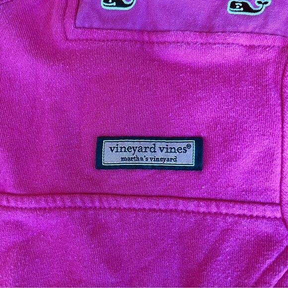 Vineyard Vines Hot Pink Whale Print Quarter-Zip Pullover Sz Small - Picture 9 of 9